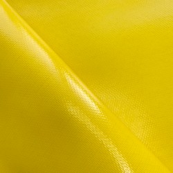 Ткань ПВХ 600 гр/м2 плотная, Жёлтый (Ширина 150см), на отрез  в Якутске