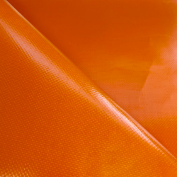 Тентовый материал ПВХ 450 гр/м2, Оранжевый (Ширина 160см), на отрез  в Якутске, 450 г/м2, 699 руб