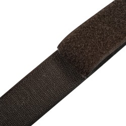 Контактная лента 40мм (38мм) цвет Тёмно-Коричневый (велькро-липучка, на отрез)  в Якутске