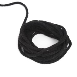 Шнур для одежды тип 2,  Чёрный (плетено-вязаный/полиэфир)  в Якутске