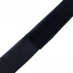 Контактная лента 40мм (38мм) цвет Черный (велькро-липучка, на отрез)  в Якутске